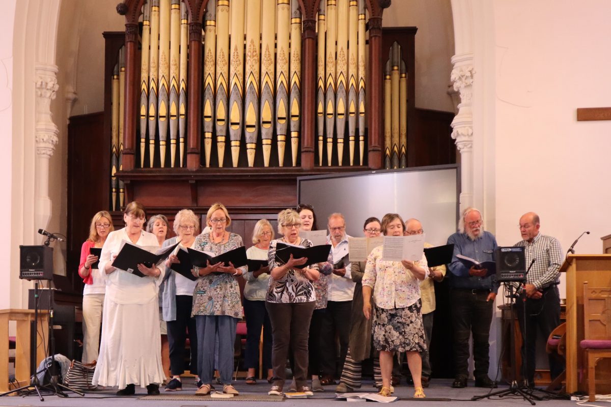 Choir singing in church