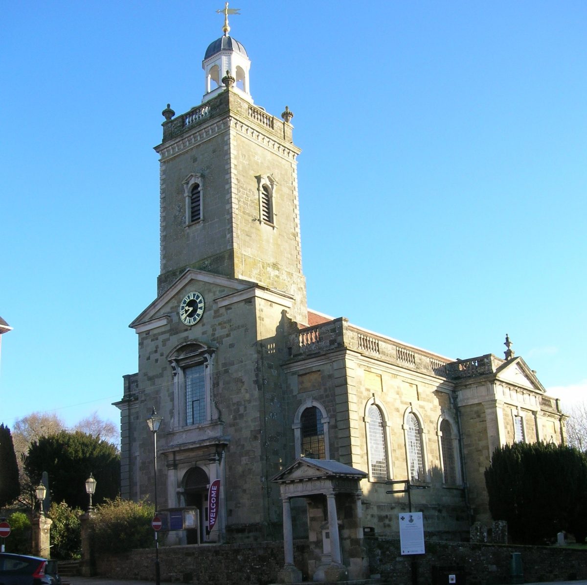 Church in sunlight